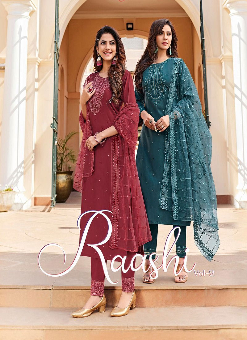  Ladies Flavour Raashi 2 Wholesale Readymade Slawar Suits